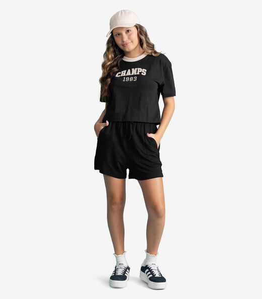 Shorts Feminino Molecotton De Viscose Minty Preto