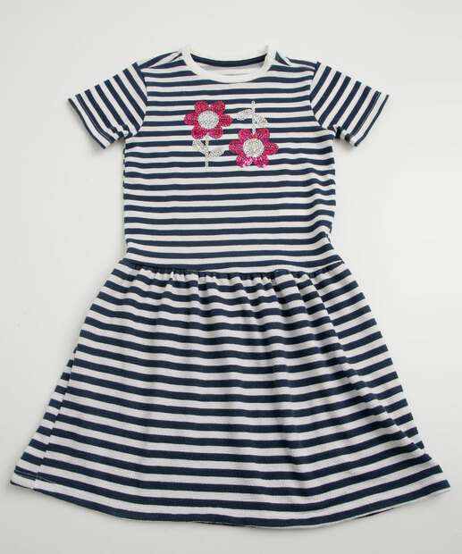 Image_Vestido Infantil Listrado Paetês Marisa Tam 4 a 10