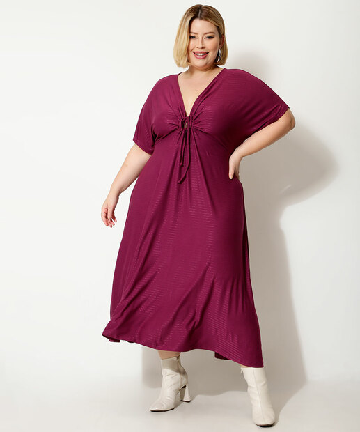 Image_Vestido Plus Size Feminino Midi Amarração Marisa