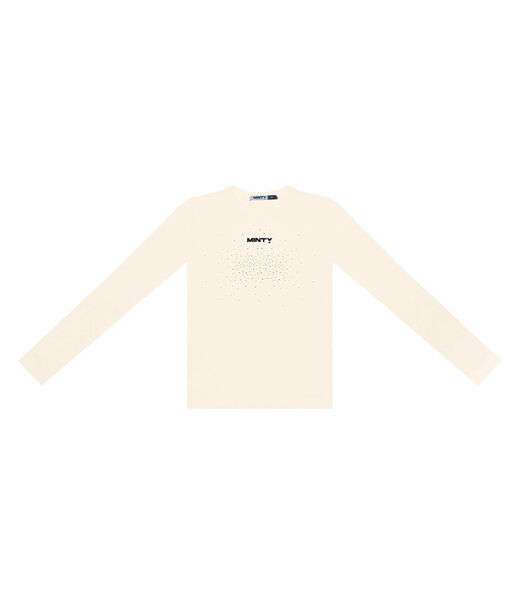 Blusa Juvenil Com Strass Manga Longa Minty Bege