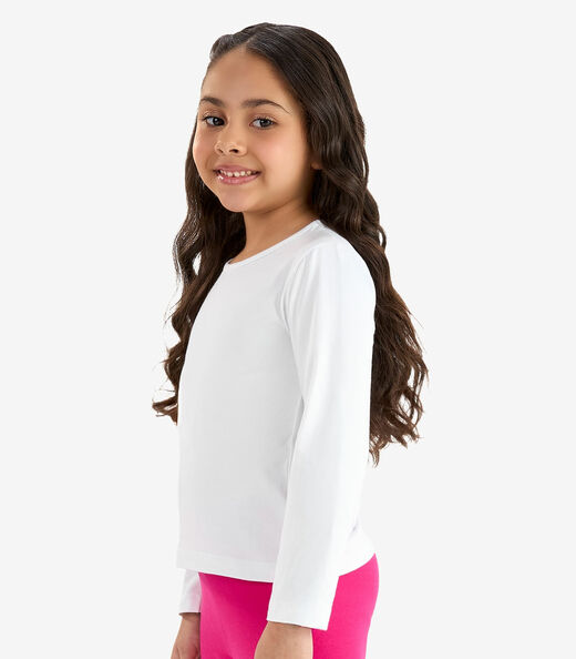 Blusa Manga Longa Infantil Feminina Rovitex Kids Branco