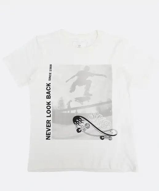 Image_Camiseta Juvenil Skate Marisa Tam 10 a 16 Off White