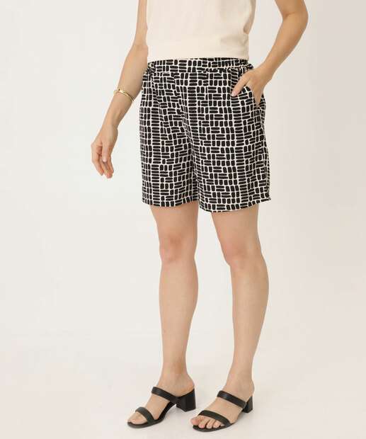 Short Cintura Alta Feminino Estampado Marisa