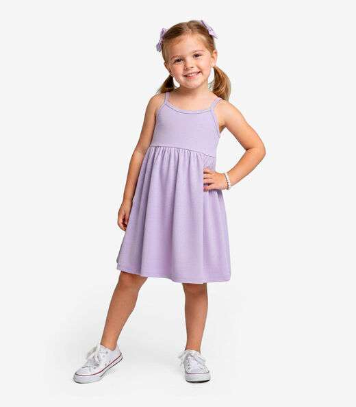 Vestido Feminino Infantil de Alças Select Roxo