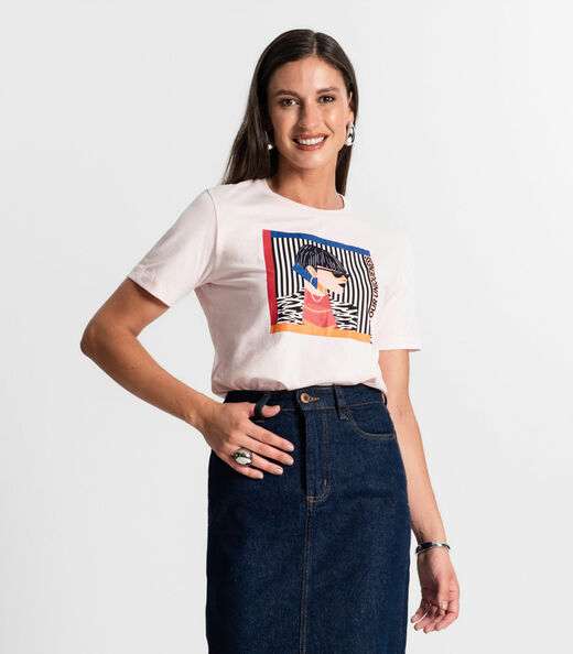 Image_Camiseta Feminina Em Meia Malha Rovitex Rosa