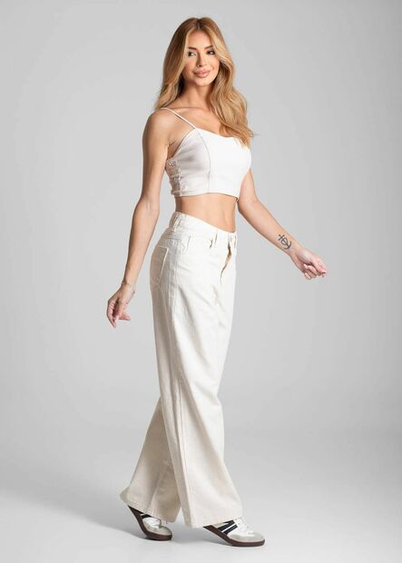 Calça Jeans Sawary Wide Leg Petit - 282246