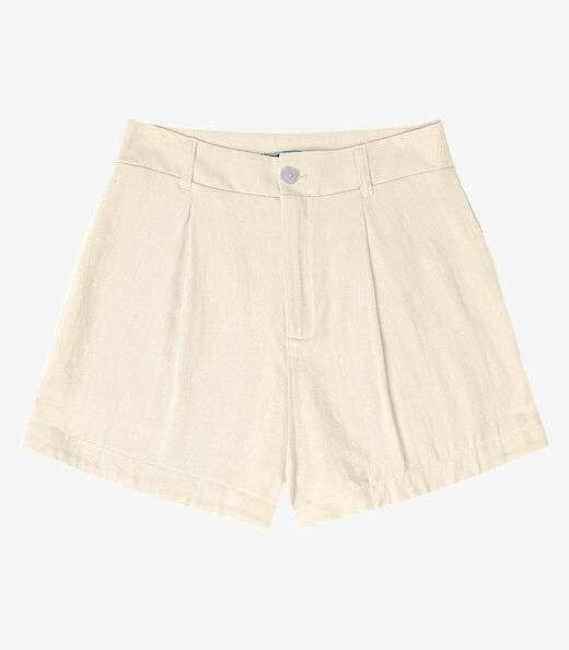 Shorts Feminino Em Linho Endless Bege