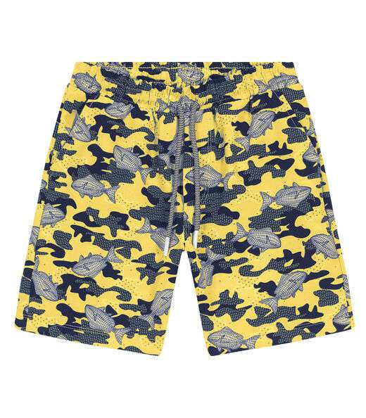 Image_Bermuda Infantil Estampa De Peixes Trick Nick Amarelo
