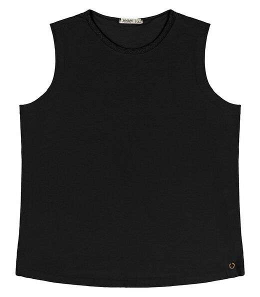Regata Feminina Plus Size Secret Glam Preto