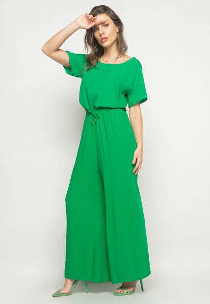 Cropped Gola Canoa Viscolinho Verde Salvatore Fashion