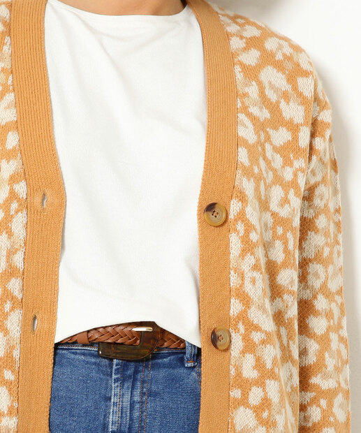 Cardigan Feminino Tricô Animal Print Marisa