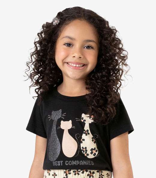 Conjunto Blusa com Saia infantil Rovi Kids Preto