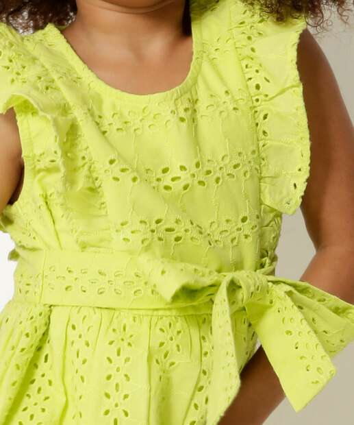 Vestido Infantil Recorte Laise Amarração Marisa Tam 4 a 10