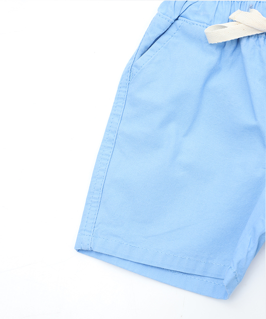 Bermuda Infantil Sarja Bolsos Tam 1 a 3 Azul
