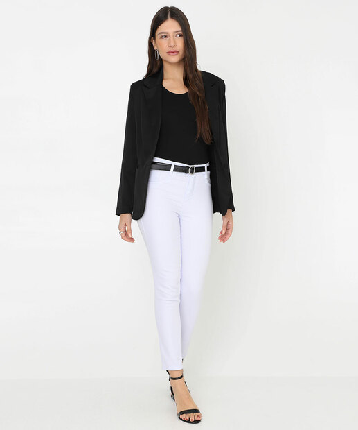 Image_Calça Feminina Sarja Cigarrete Sawary Branco