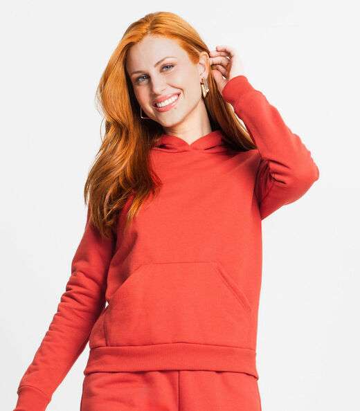 Blusão Com Capuz Feminino Rovitex Laranja
