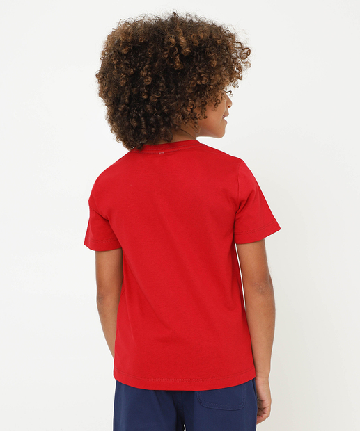 Camiseta Infantil Homem Aranha Holografico Marvel Tam 4 a 10 Vermelho
