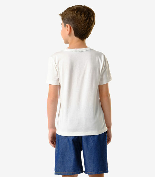 Conjunto Infantil Camiseta Com Bermuda Trick Nick Bege