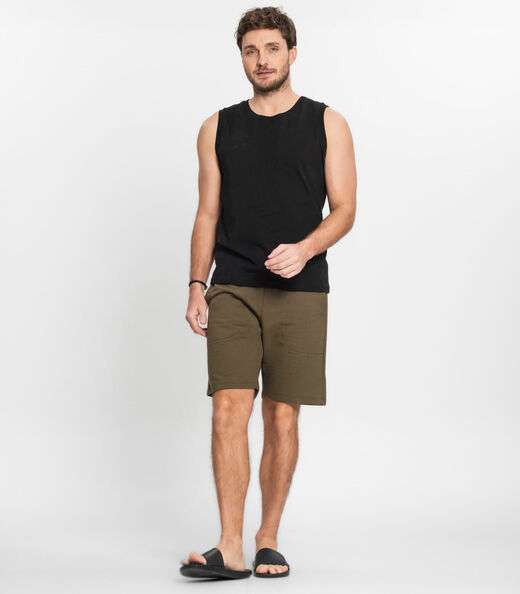 Regata Masculina Básico Meia Malha Diametro Preto