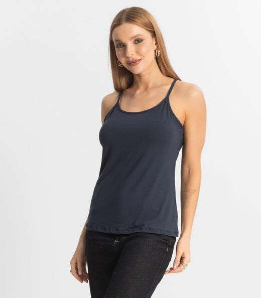 Image_Blusa Feminina de Alças Básica Rovitex Azul