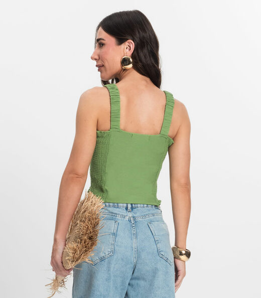 Regata Cropped Feminina Em Lastex Endless Verde