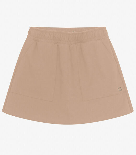 Image_Shorts Saia Juvenil em Moletinho Basic Minty Marrom