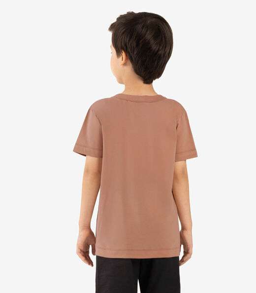 Camiseta Infantil Manga Curta Rovi Kids Marrom