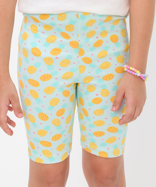 Bermuda Infantil Ciclista Estampado Marisa Tam 4 a 10 Verde