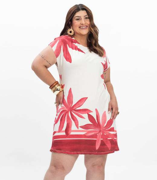 Image_Vestido Curto Feminino Plus Size Secret Glam Vermelho