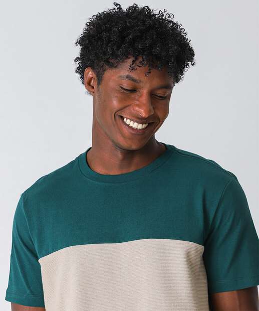Camiseta Masculina Recorte Textura MR Verde