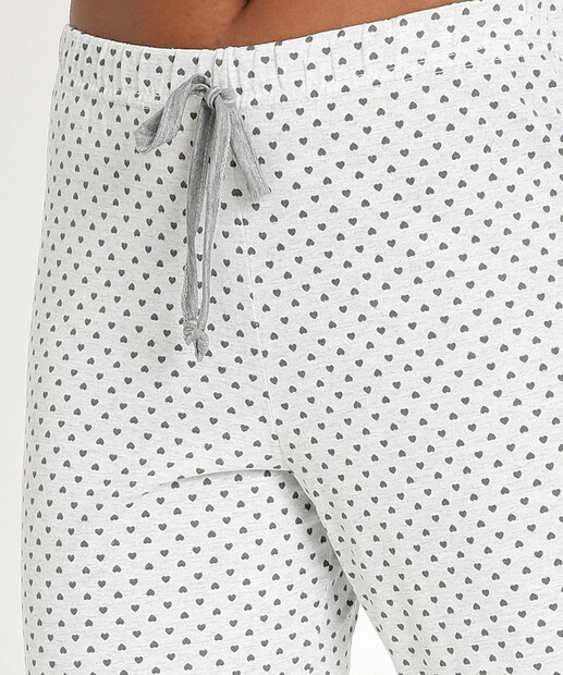 Pijama Feminino Estampa Poá E Frase Manga Curta