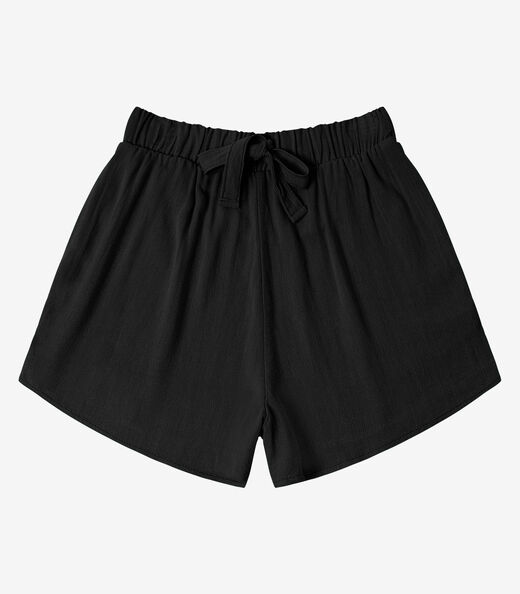 Shorts Feminino Em Linho Endless Preto