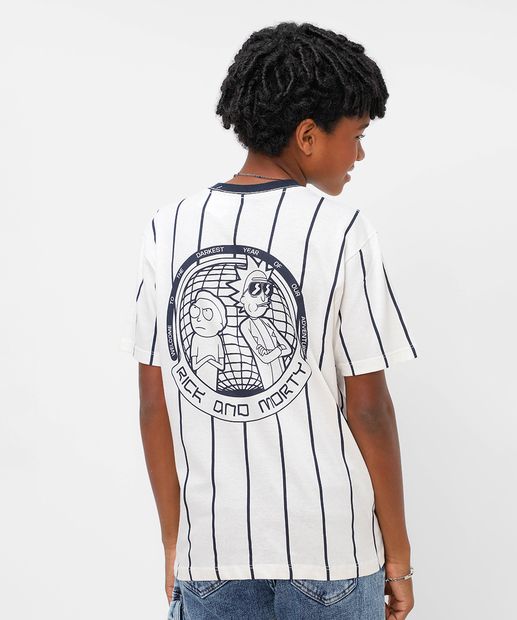 Camiseta Juvenil Rick e Morty Warner Bros Tam 10 a 16 Off White