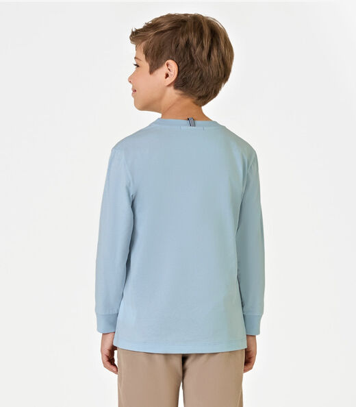 Camiseta Infantil Menino Meia Malha Trick Nick Azul