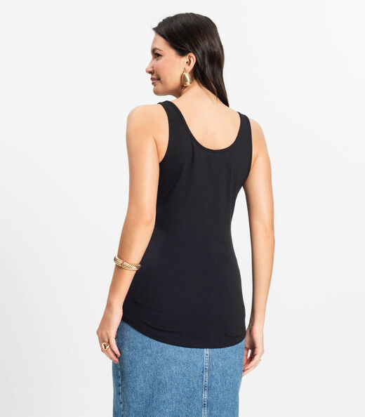 Regata Feminina Básica em Viscotorcion Rovitex Preto