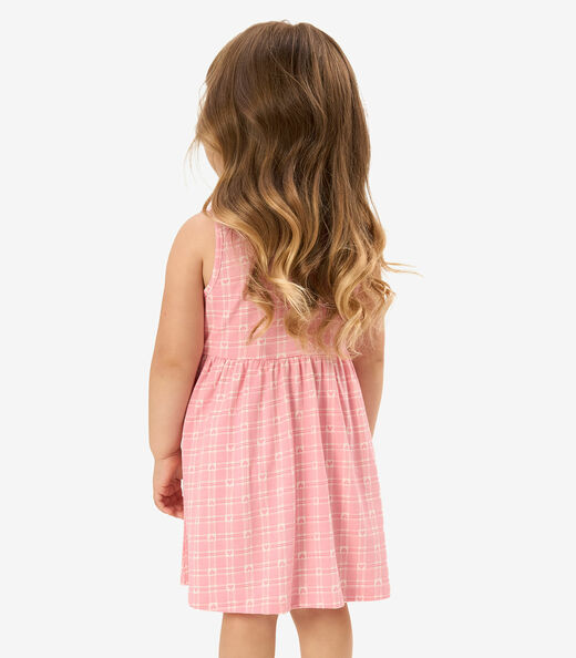 Vestido Infantil Cotton Leve Estampado Rovi Kids Rosa