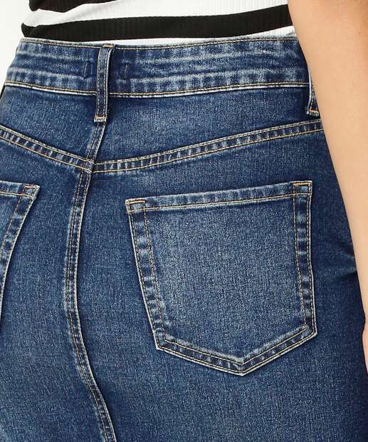 Saia Midi Feminina Fenda Marisa