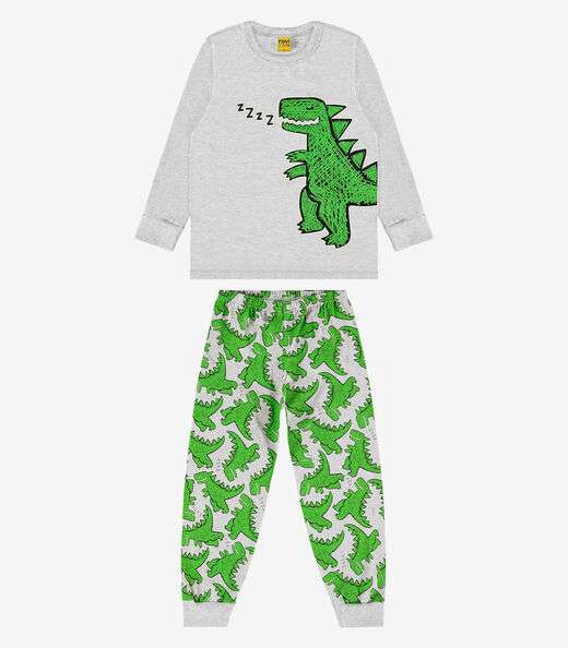 Pijama meia malha Rovi Kids Cinza