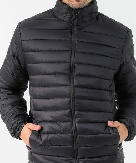 Jaqueta Masculina Puffer Bolsos MR Preto