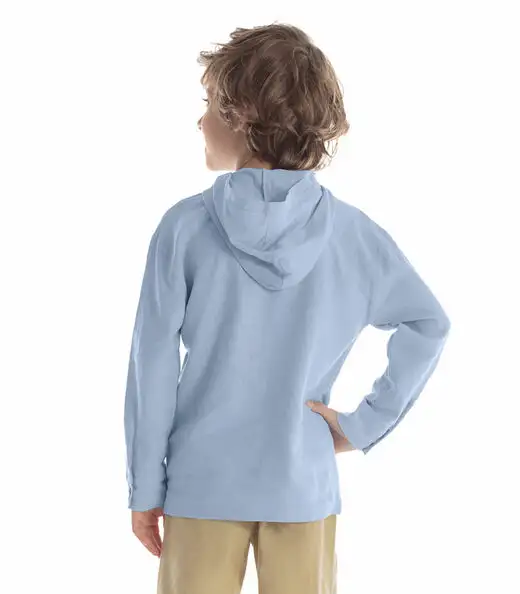Camisa Infantil Manga Longa Com Capuz Trick Nick Azul