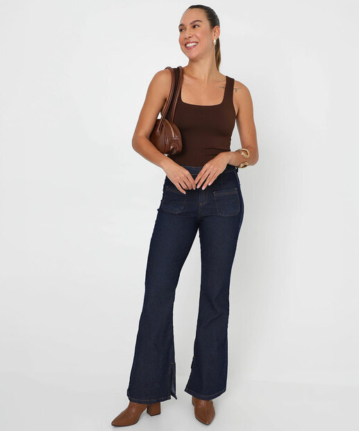 Blusa Regata Feminina Lisa Marisa Marrom