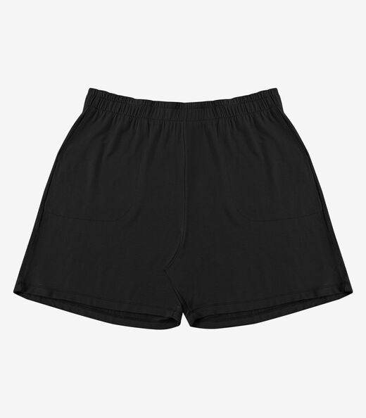 Shorts Feminino Plus Size Com Bolsos Secret Glam Preto