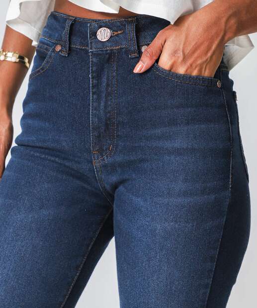 Calça Jeans Flare Feminina Cintura Alta