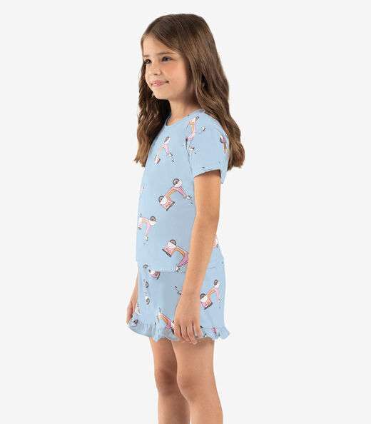Image_Pijama Infantil Menina Meia Malha Rovi Kids Azul