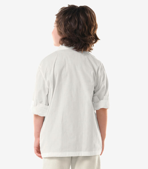 Camisa Infantil Manga Longa Menino Trick Nick Bege