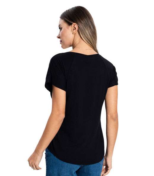Blusa Feminina Viscotorcion Rovitex Preto
