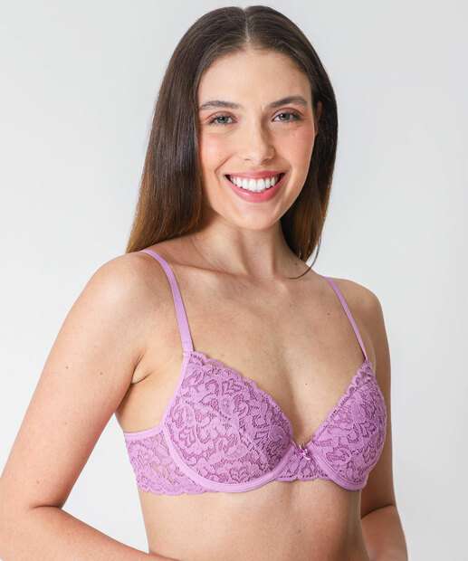 Sutiã De Renda Push Up Com Bojo Marisa