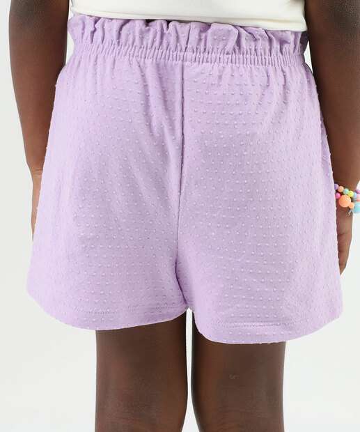 Short Infantil Clochard Textura Marisa Tam 4 a 10 Lilás