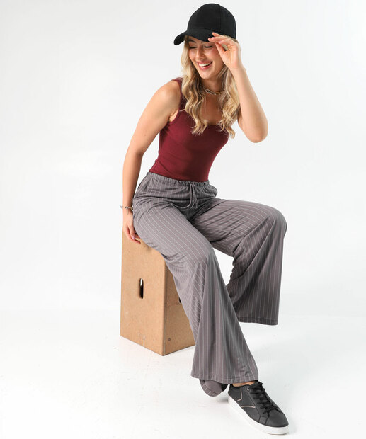 Body Feminino Canelado Alças Largas Marisa Vinho