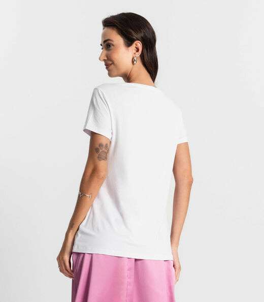 Blusa Feminina manga Curta KO Branco